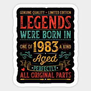 Legends Were Born in 1983 Birthday Sticker